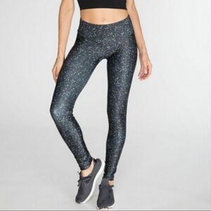 Goldsheep High Rise Full Length Leggings Midnight Glitter Black Small